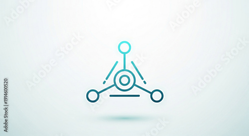 Teal network connection symbol with circles and lines on gradient background