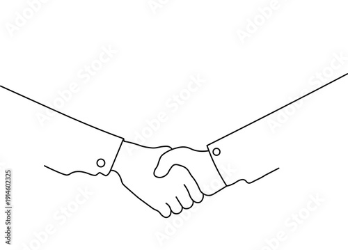 minimal handshake icon. handshake line art illustration