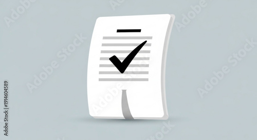 Checklist document with confirmed task on a plain background