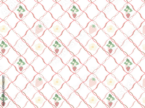 かわいい苺の背景素材