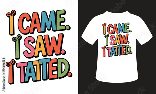 I came i saw i tatted, retro vector illustration for tatting craft hobby design project