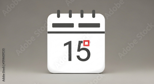 Calendar page showing 15th day on a plain background