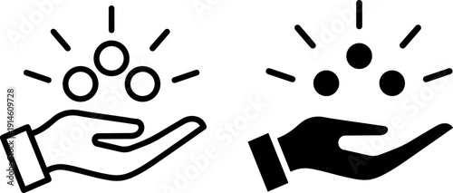 Hands presenting ideas and creativity in modern graphic design