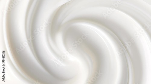 A soft abstract background for promos, motion videos, or concept videos. Can also be used to promote food and beverage products on social media. 4K video of a plain milk swirl texture.