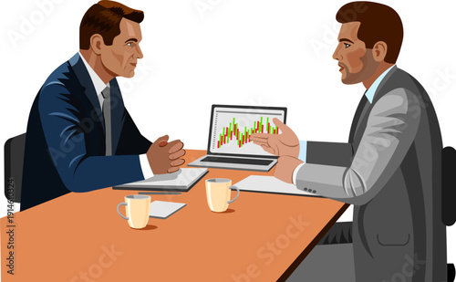 two businessmen are negotiating