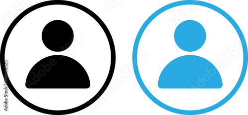 Two simple icons of people in circles for user profiles