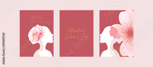 illustration of Happy International Women's Day 8th March greetings background
