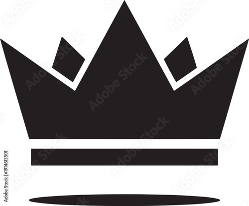 Black crown icon on white background symbol royal