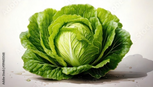 Fresh Green Cabbage Head - A Nutritious and Versatile Vegetable.