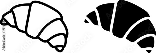 Croissants in black and white for bakery branding