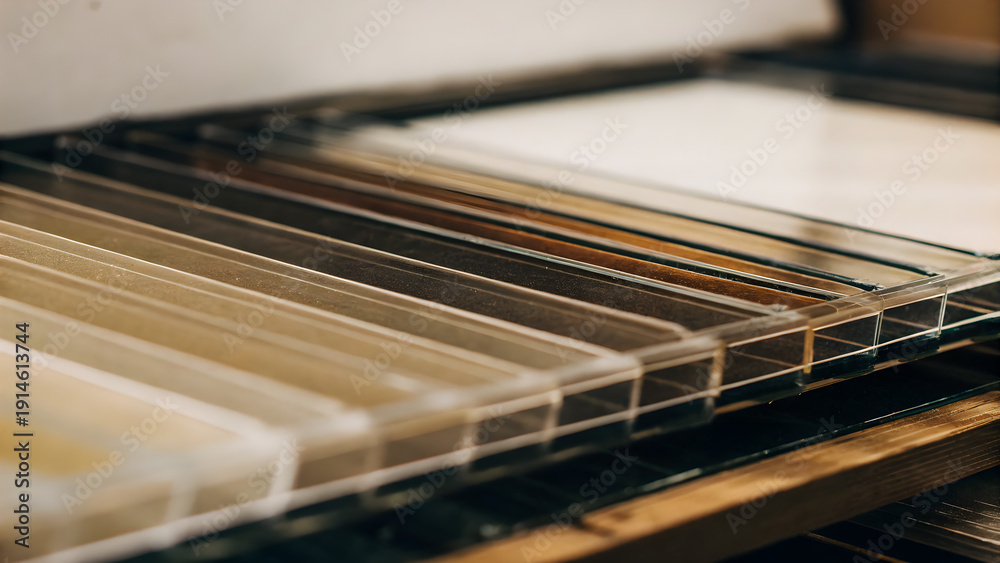 Fototapeta premium Close-up view of an elegant piano keyboard with ivory keys and polished wood finish