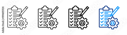 Skills Assessment Icon Different Style Outline Collection Set