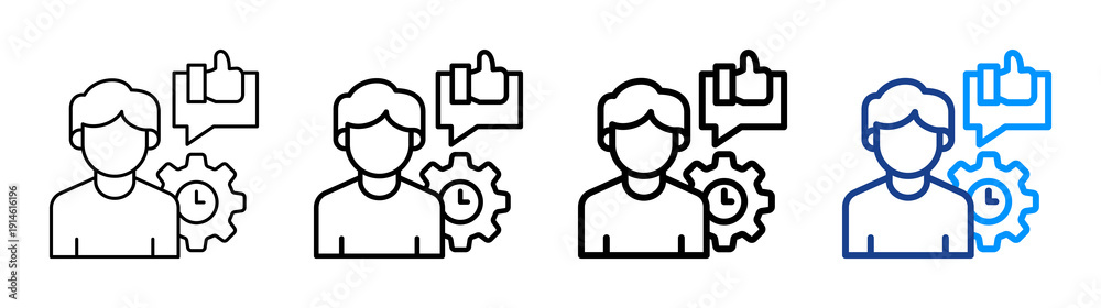 Fototapeta premium Real Time Feedback Icon Different Style Outline Collection Set