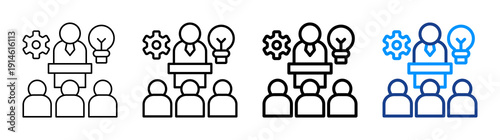 Schilderij op canvas Facilitation Skills Icon Different Style Outline Collection Set