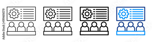 Technical Training Icon Different Style Outline Collection Set