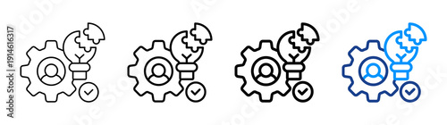 Problem Solving Skills Icon Different Style Outline Collection Set
