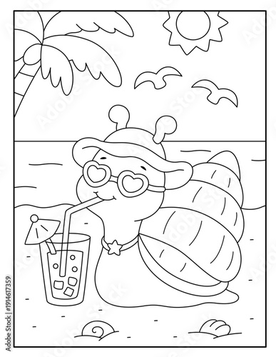 Cute Snail Coloring Pages for Kids
