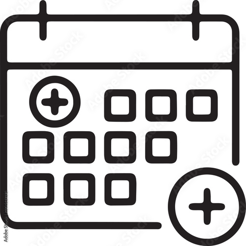 Art & Illustration, Calendar Appointment Schedule Icon for Business Planning