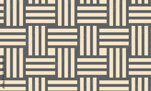 Beige and Grey Interlocking Stripes Geometric Pattern seamless background