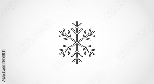 Simple black snowflake icon on white background winter symbol frosty decoration cold weather emblem seasonal graphic