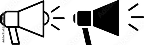 Megaphone icons set for announcements and communication