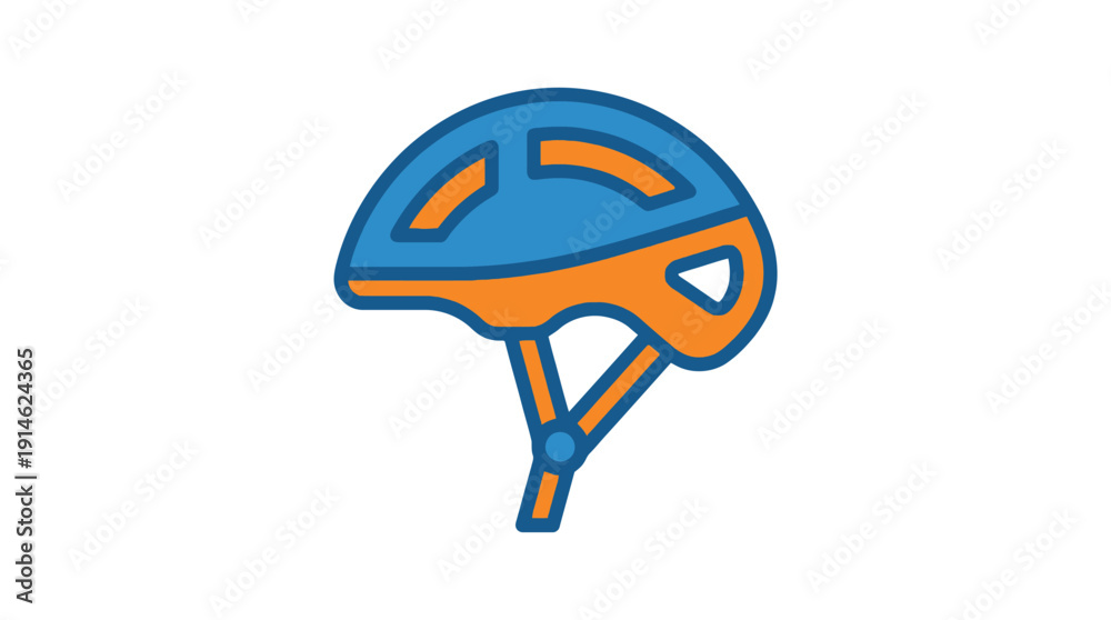 Obraz premium Helmet d flat vector isolated white background