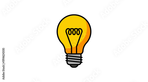Light Bulb d flat vector isolated white background