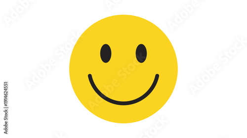 Smile Emoticon d flat vector isolated white background