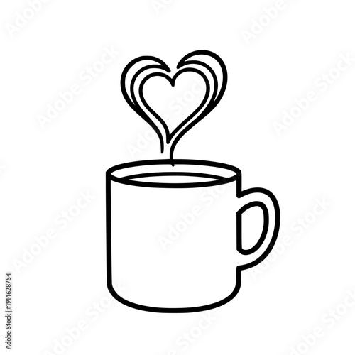 coffee mug steaming cafe vector