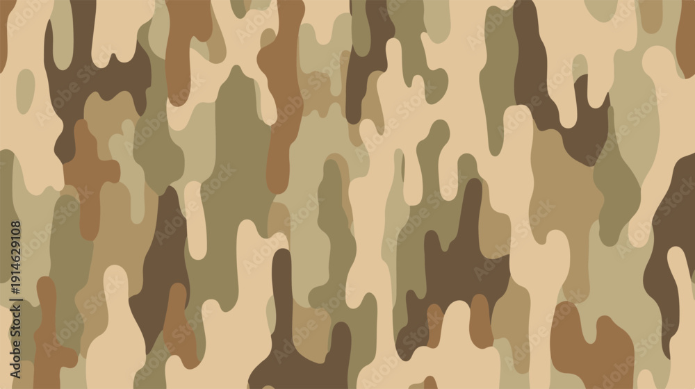 Fototapeta premium Seamless beige camouflage pattern for outdoor use