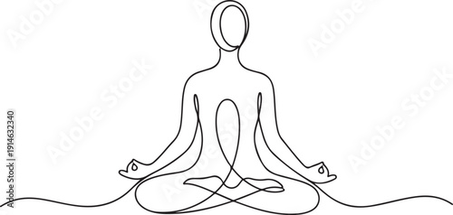 One-Line Zen Meditation Artwork