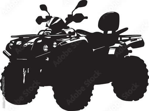 Black silhouette of a four-wheeler atv vehicle