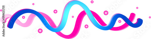 Abstract Neon 3D Sound Wave Illustration, light line glow neon laser