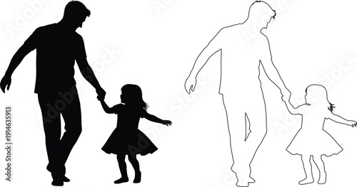 Family silhouettes holding hands in a peaceful setting