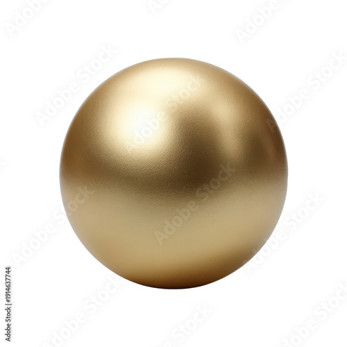 Single matte gold sphere with subtle highlights on black background ball object, Isolated, Png Transparent Background