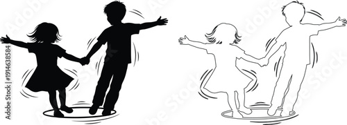 Children playing and falling over during outdoor physical activity