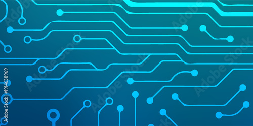 Digital technology banner green blue background concept with technology light effect, abstract tech, innovation future data, internet network, Ai big data, lines dots connection, illustration vector