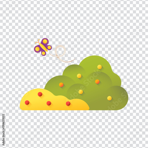 A green bush vector design for nature and landscaping concepts