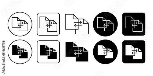 Compare Files Line Icon Minimal Outline Collection for Data Analysis