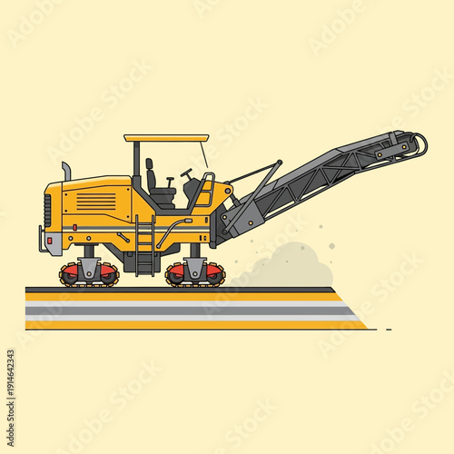 Heavy Machinery Pavement Grader Working on Road Construction Project