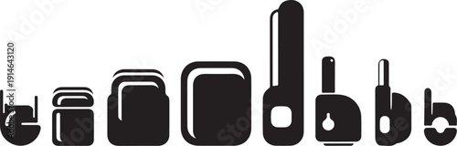 Black and white icons on a clean white background