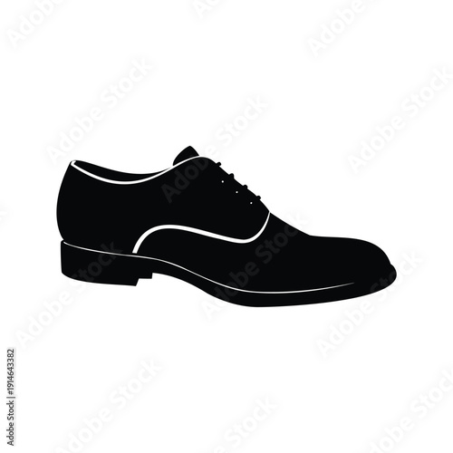 Elegant black and white dress shoe silhouette vector illustration showcasing classic design, oxford shoes silhouette vector illustration