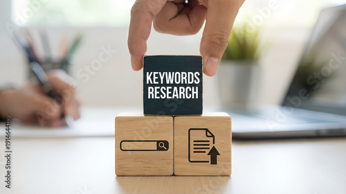 Keyword Research and SEO optimization concept. Keyword planner. New