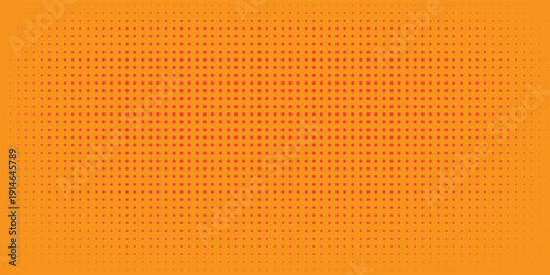 Dots halftone orange color pattern gradient texture with technology digital background. Dots pop art comics with summer background.