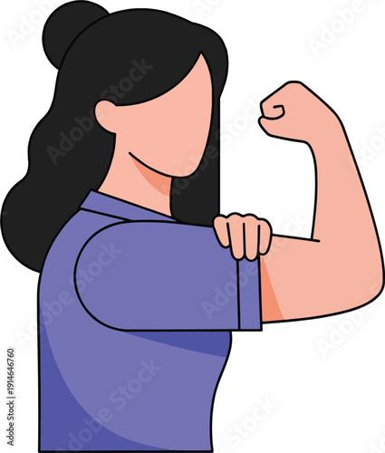 Strong Woman Flexing Arm