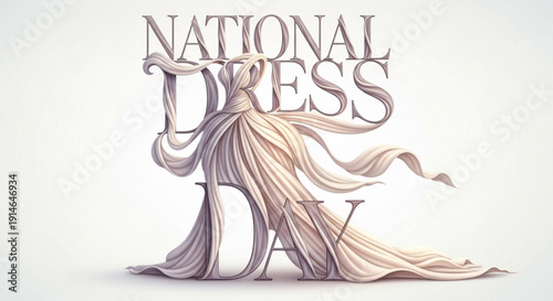 National dress day celebration with flowing fabric design