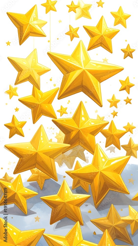 Obraz premium Golden stars falling