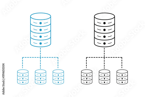 Distributed Database Architecture with Server Hierarchy and Data Replication. 