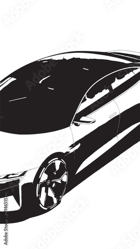 Sleek white sports car shown from a dynamic front-side angle with glossy details.