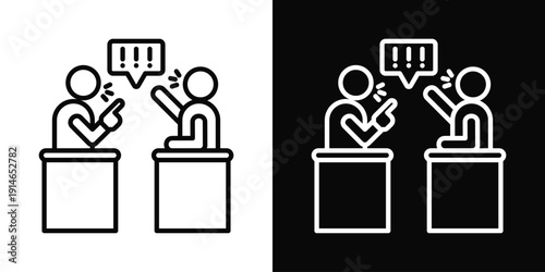 Office Argument Icon White And Black Background Style